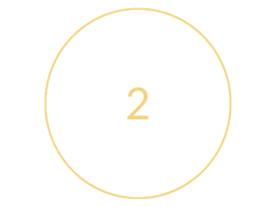 A circle with the number 2 inside representing step number 1 for the process to book stand-up comedian Mariza Brussolo