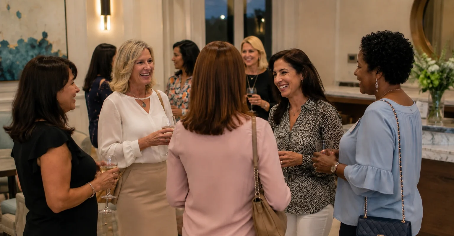 several women speaking with each other
