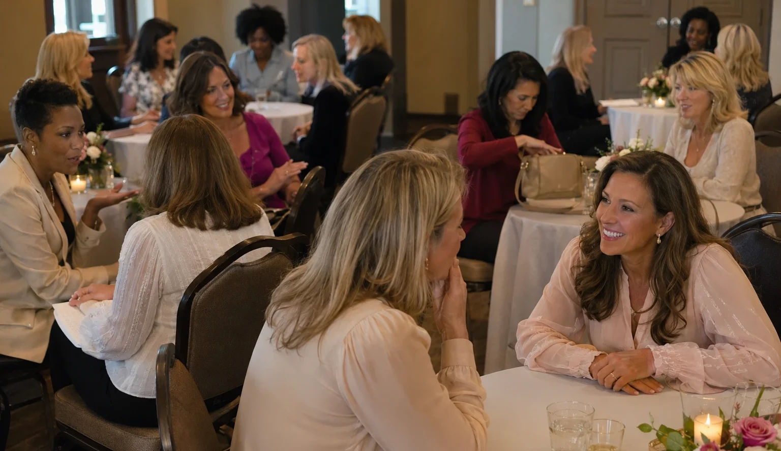 women speaking with each other speed networking