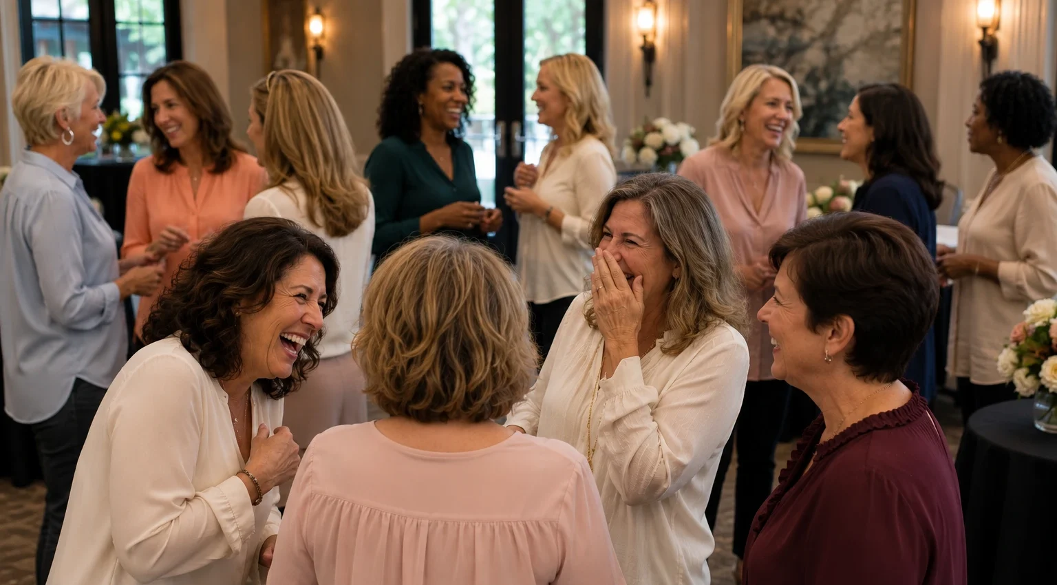 several women laughing together