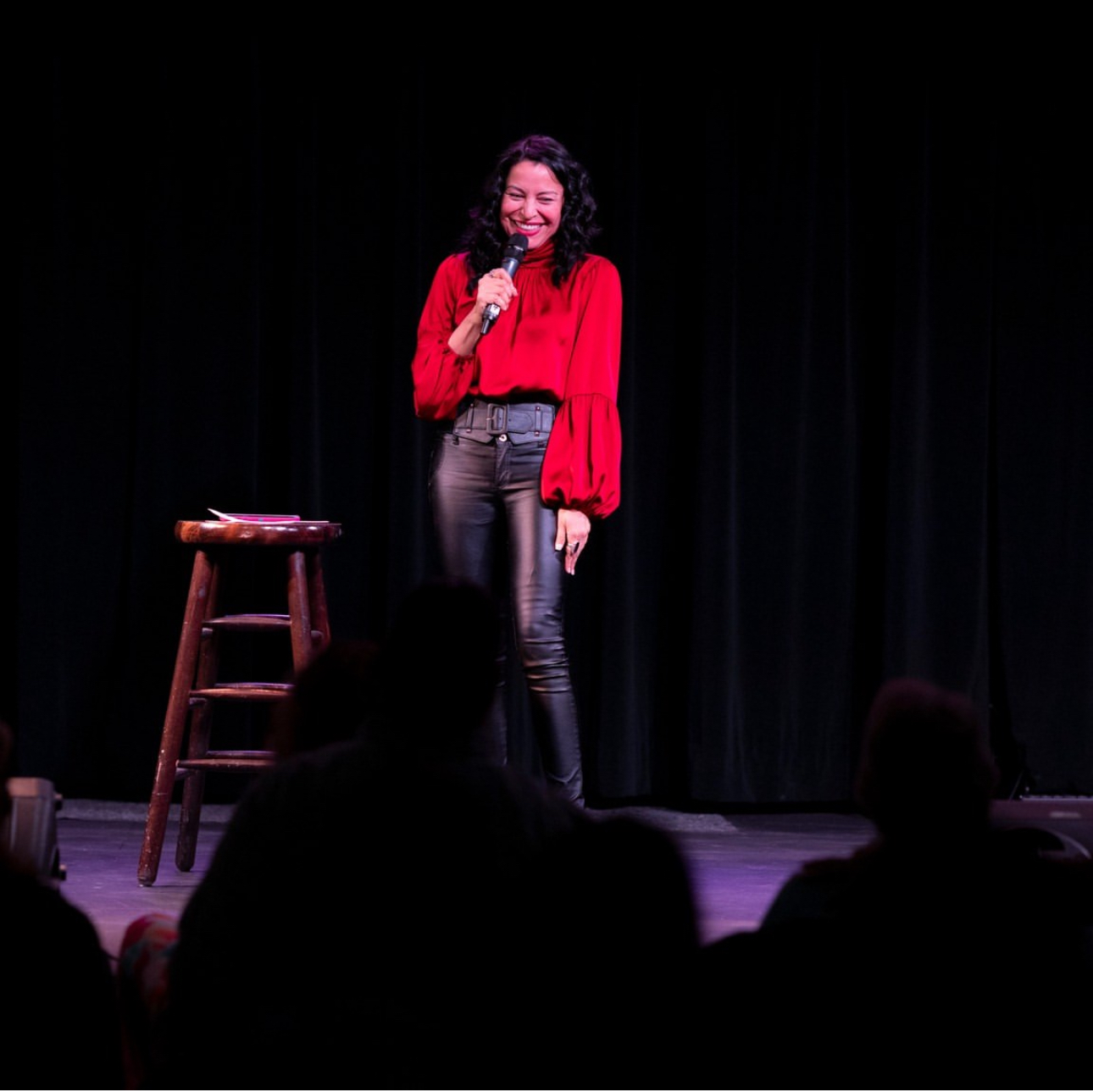 Professional emcee Mariza Brussolo hosting an event in South Florida